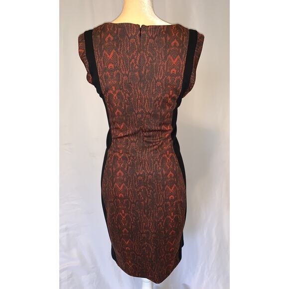 MNG Red Snake Print Color Block Pencil Dress Size S - Picture 6 of 12